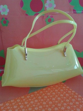 Cartera Transparente Color Amarillo Neon