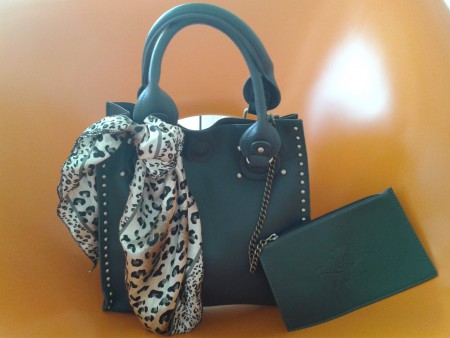 Cartera Paris Hilton Original viene con Billetera de Piel y Pañuelo de Seda